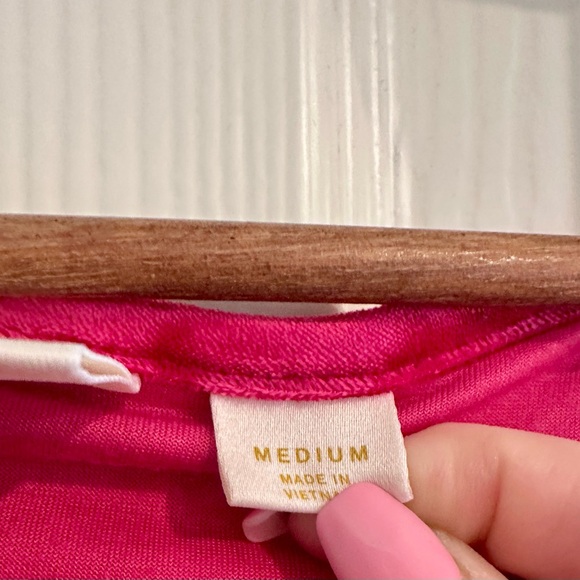 Anthropologie Maeve hot pink fuchsia velour velvet top Medium - Picture 10 of 10